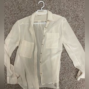 Cream silk blouse